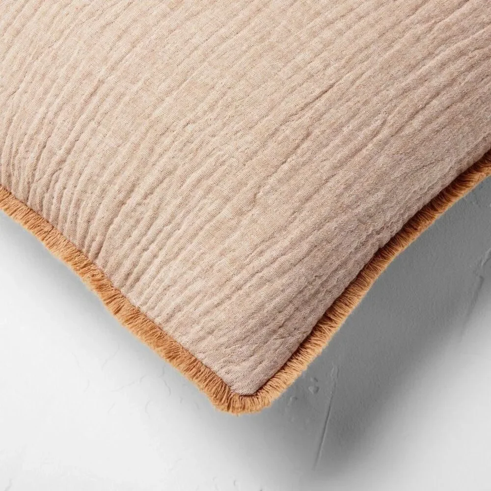 Open Box - Casaluna - Chambray Cotton Decorative Pillow 26x26 F Brown - Picture 4 of 4